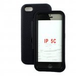 Wholesale iPhone 5C Armor Hybrid Case with Stand (Black - Black)